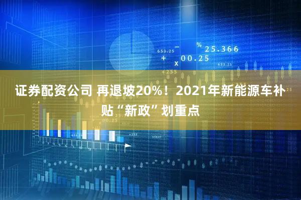 证券配资公司 再退坡20%！2021年新能源车补贴“新政”划重点